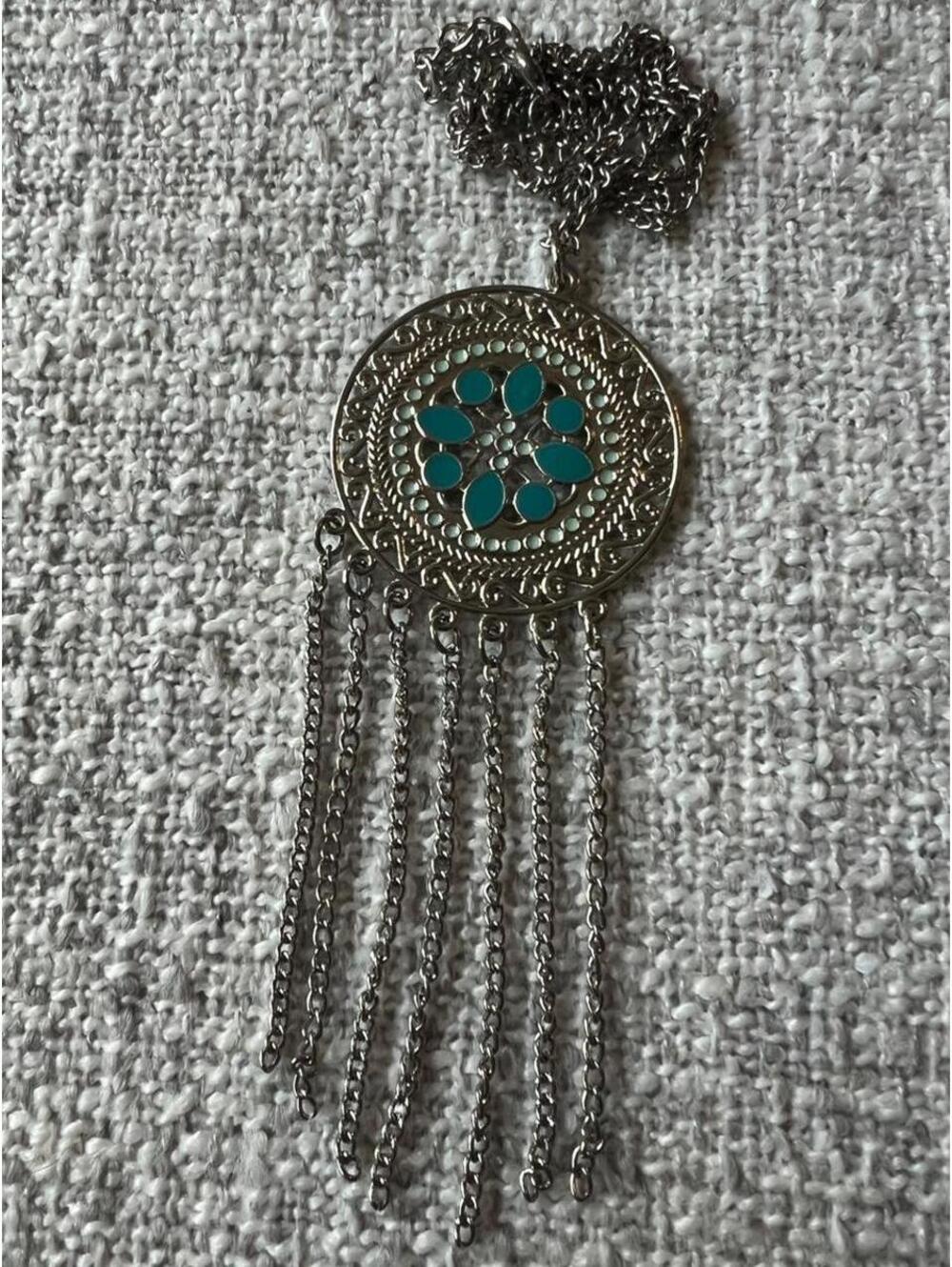 Bohemian Inspired Medallion Fringe Necklace